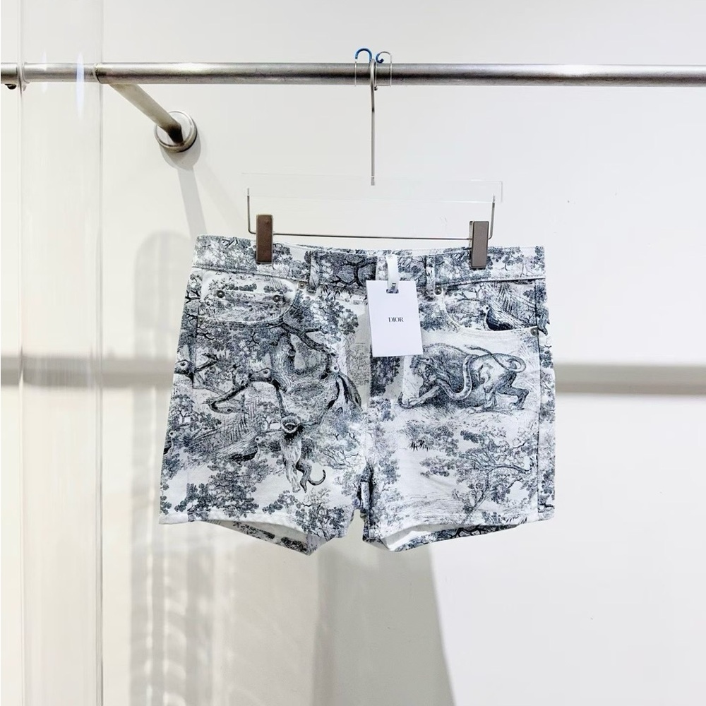 🚩steal Authentic Dior Monochrome Graphic Jean Shorts